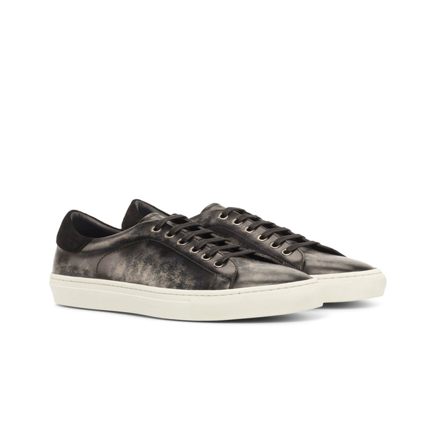 Trainer Sneaker Marble Patina Grey x Lux Suede Black